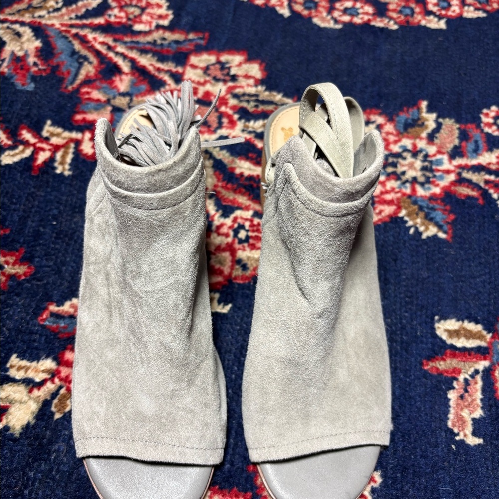 Sam Edelman gray peep tow Suede Women's Shoes size 8